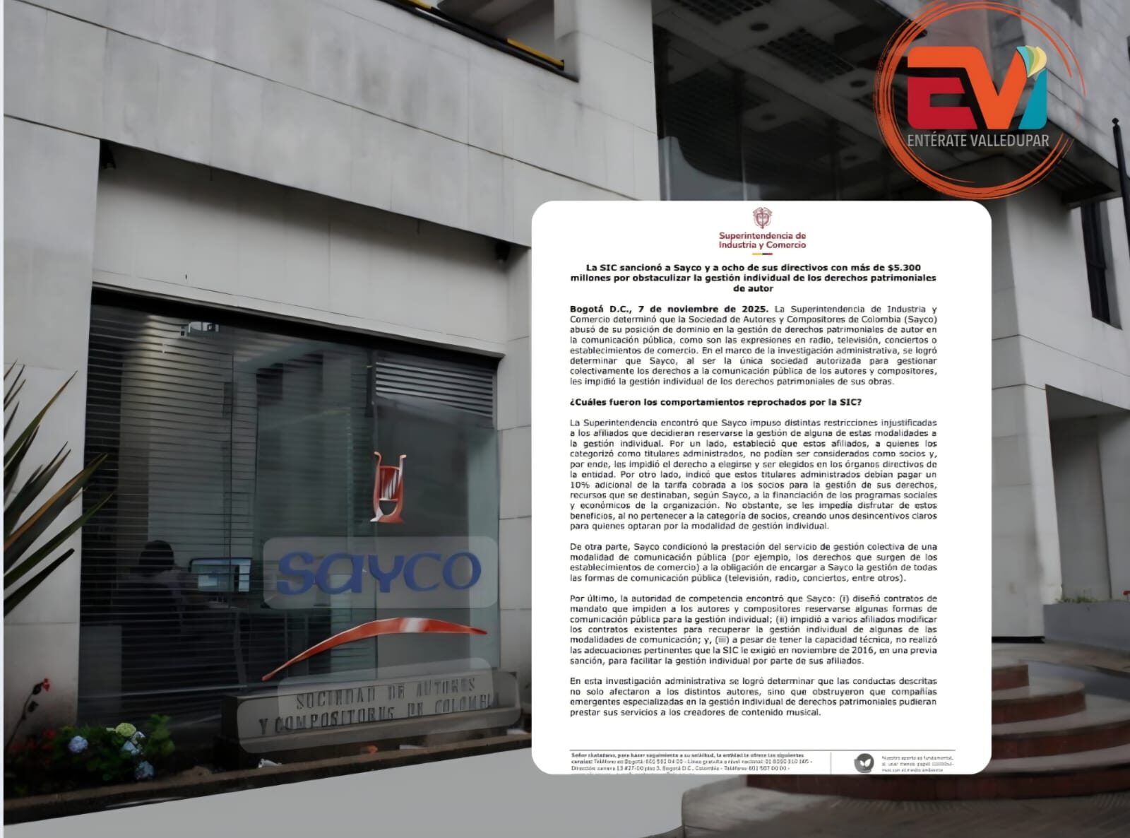 SIC sanciona a Sayco por abuso de posición dominante