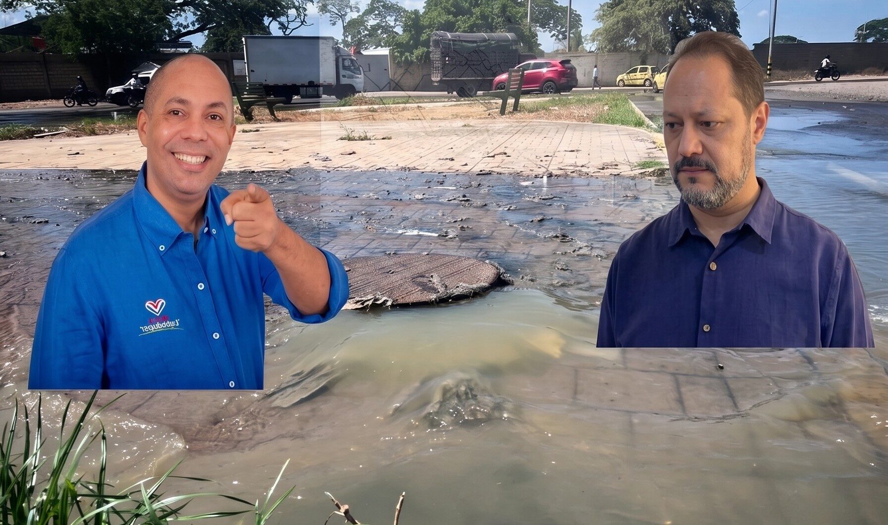 Rebosamiento de alcantarillas y crisis de Emdupar en Valledupar